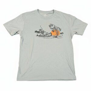 Blue Graphic T-Shirt with Fishing Design